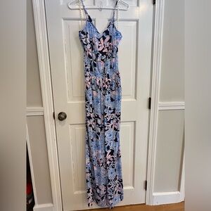 Lilly Pulitzer Dusk Jumpsuit Floral Blue and Pink size XS